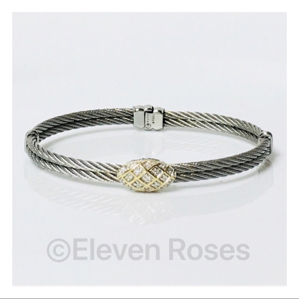 Charriol Pave Diamond Oval Station Bracelet